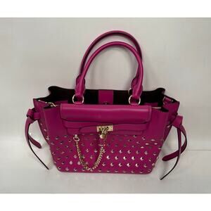 Michael Kors Legacy Studded Leather Belted Satchel - Fuschia